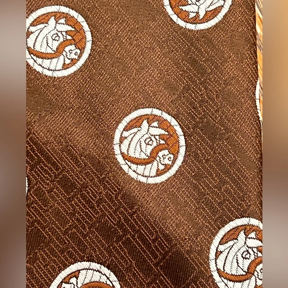 Vintage John Blair‎ brown horse tie equestrian western ranch country club 70s